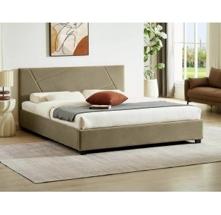 Łóżko tapicerowane 160 Columbia Velvet Beżowe