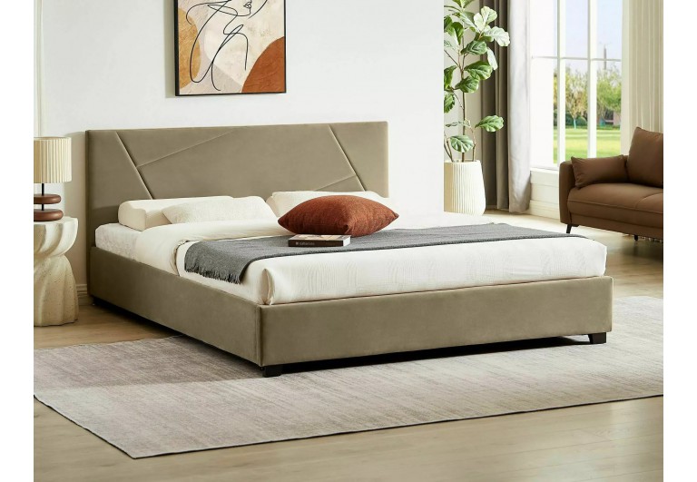 Łóżko tapicerowane 160 Columbia Velvet Beżowe