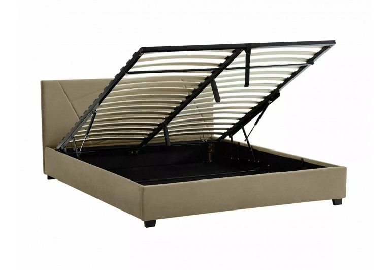 Łóżko tapicerowane 160 Columbia Velvet Beżowe