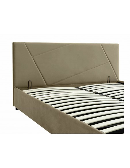 Łóżko tapicerowane 160 Columbia Velvet Beżowe