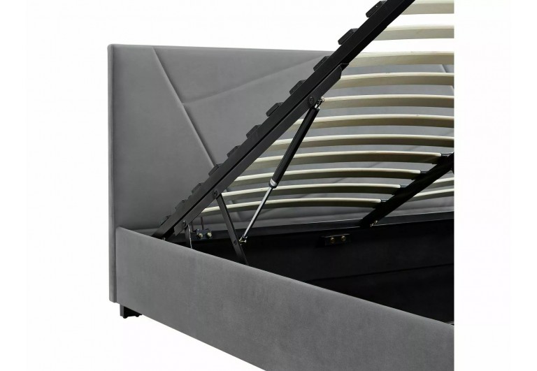 Łóżko tapicerowane 160 Columbia Velvet Szare