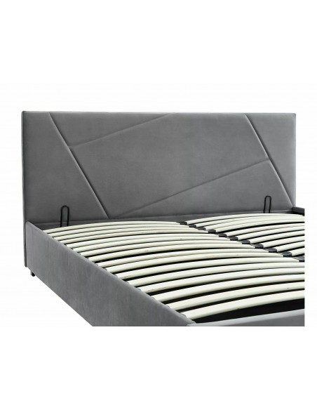 Łóżko tapicerowane 160 Columbia Velvet Szare
