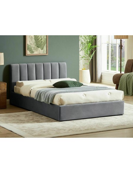 Łóżko tapicerowane 120 Montreal Velvet Szare
