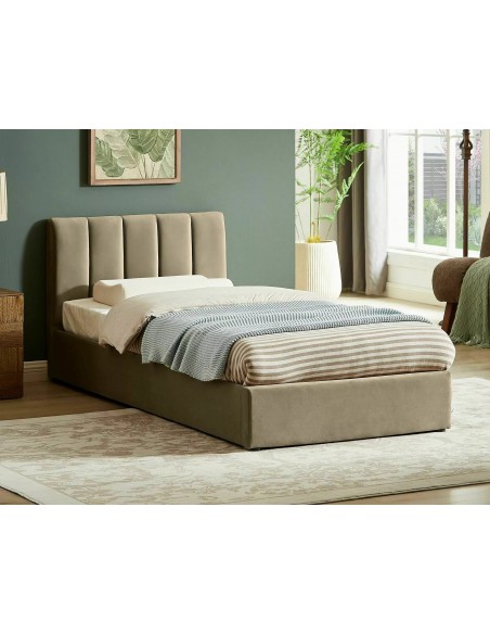 Łóżko tapicerowane 90 Montreal Velvet Beżowe