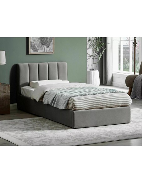 Łóżko tapicerowane 90 Montreal Velvet Szare