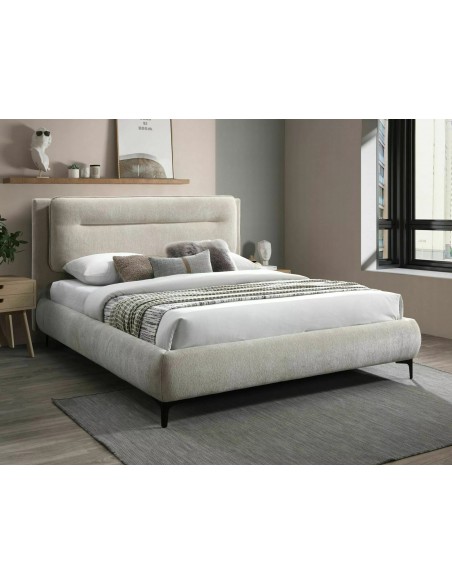 Łóżko tapicerowane 160 Nikozja Raven Ciemny Beż