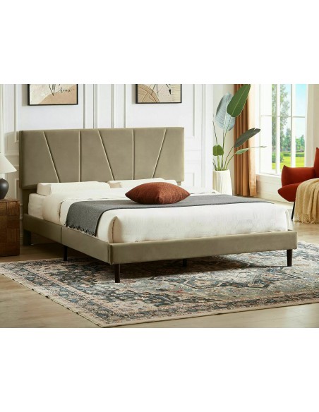 Łóżko tapicerowane 120 Savana Velvet Beżowe