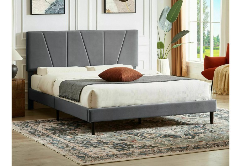 Łóżko tapicerowane 120 Savana Velvet Szare