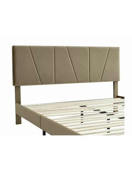 Łóżko tapicerowane 140 Savana Velvet Beżowe