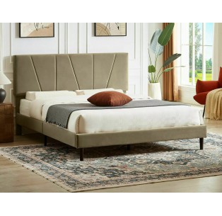 Łóżko tapicerowane 160 Savana Velvet Beżowe