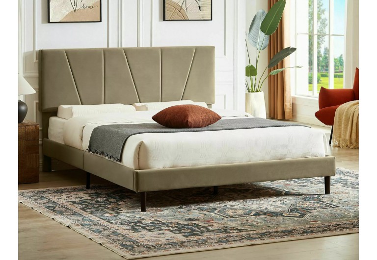 Łóżko tapicerowane 160 Savana Velvet Beżowe