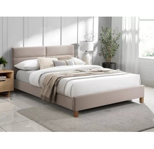 Łóżko tapicerowane 140 Sierra Velvet Beżowe