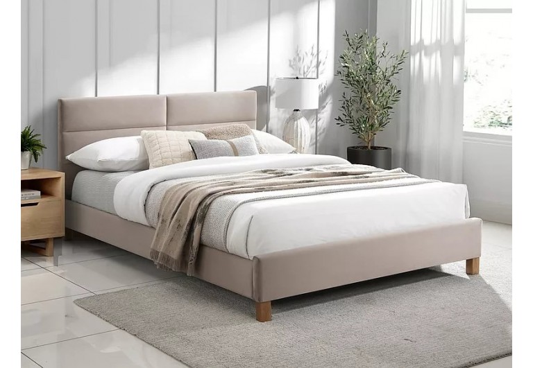 Łóżko tapicerowane 140 Sierra Velvet Beżowe