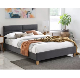 Łóżko tapicerowane 140 Sierra Velvet Szare