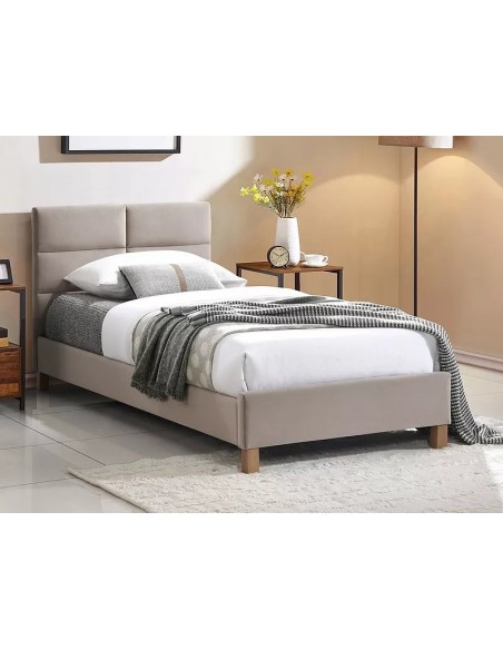 Łóżko tapicerowane 90 Sierra Velvet Beżowe