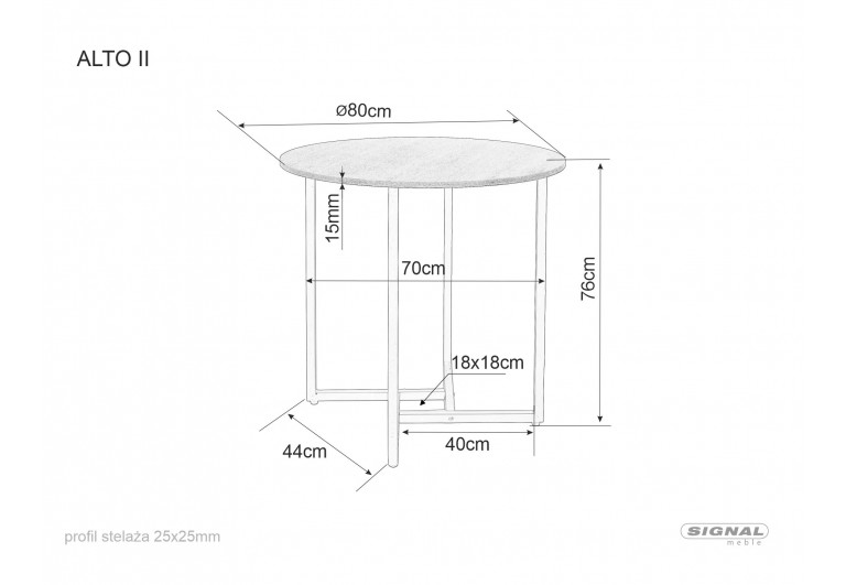 Stół okrągły Alto II Dąb