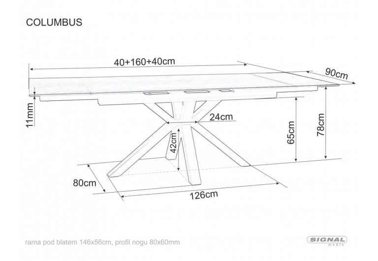 Stół rozkładany Columbus Ceramic Amber Bianco