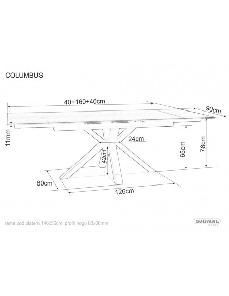 Stół rozkładany Columbus Ceramic Amber Bianco