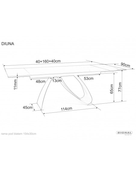 Stół rozkładany Diuna Ceramic Statuario Venato