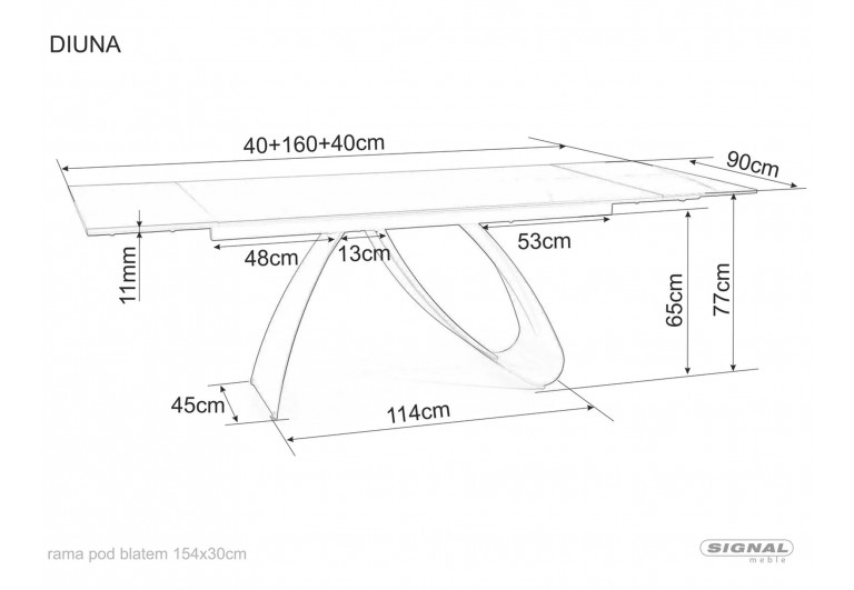 Stół rozkładany Diuna Czarny