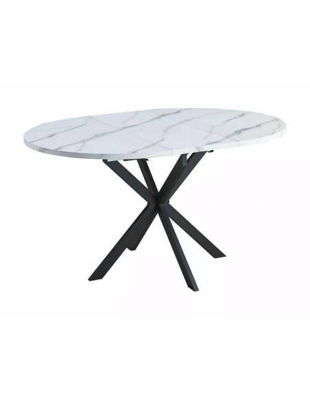 Stół okrągły rozkładany 100-135 Gaston Biały Marmur