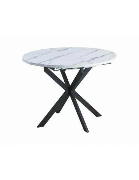 Stół okrągły rozkładany 100-135 Gaston Biały Marmur