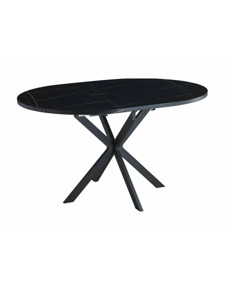 Stół okrągły rozkładany 100-135 Gaston Czarny Marmur