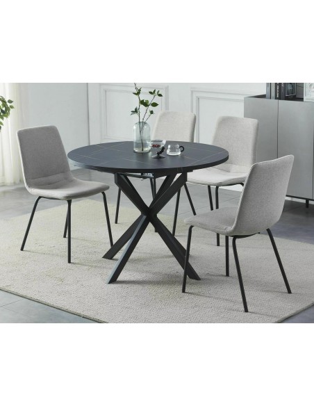 Stół okrągły rozkładany 100-135 Gaston Czarny Marmur