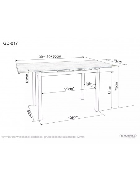 Stół rozkładany 110-170 GD017 Biały Marmr Stół rozkładany 110-170 GD017 Biały Marmr