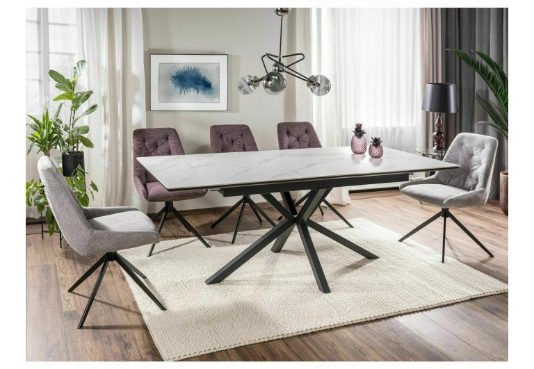 Stół rozkładany 160-200 Logan Ceramic Biały Mat