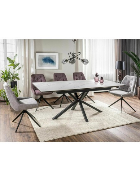 Stół rozkładany 160-200 Logan Ceramic Biały Mat