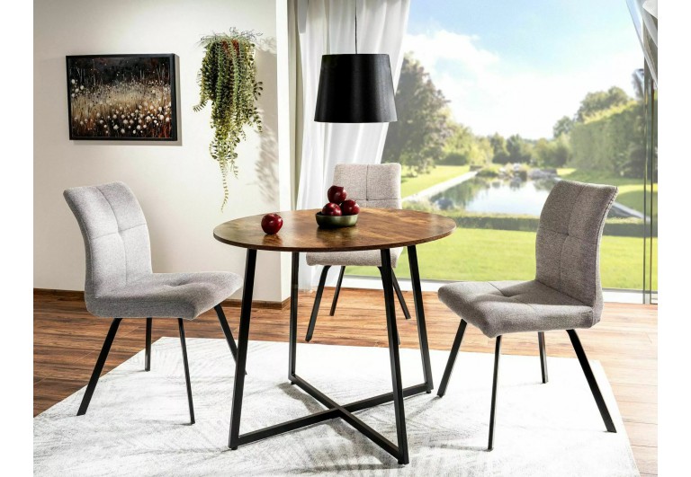 Stół okrągły 90 Luna Brąz Rustykalny