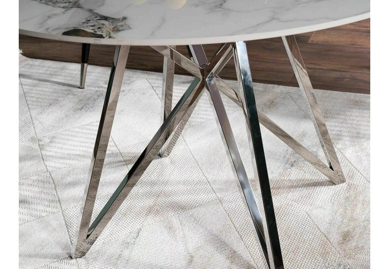 Stół okrągły 90 Murano Biały Połysk