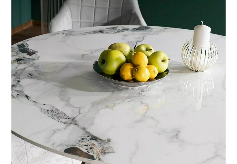 Stół okrągły 90 Murano Biały Połysk