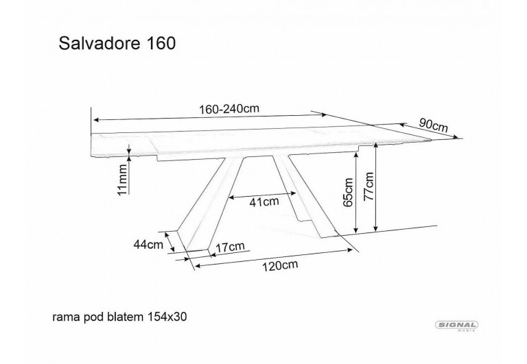 Stół rozkładany 160-240 Salvadore Ceramic Diamond Cream