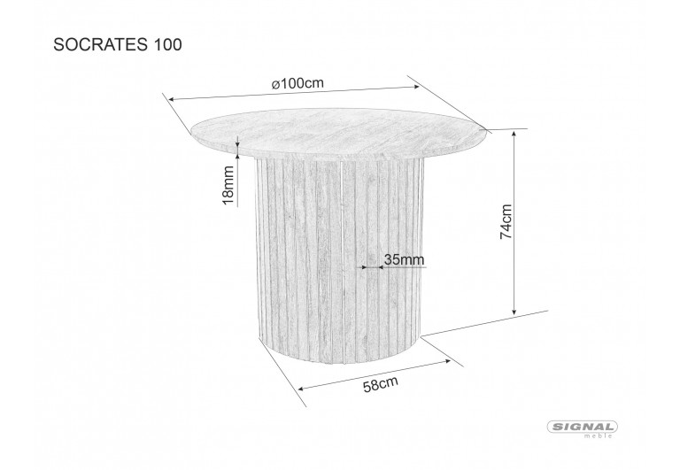 Stół okrągły Socrates Dąb Artisan
