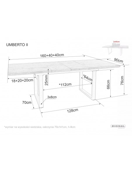 Stół rozkładany 160-240 Umberto II