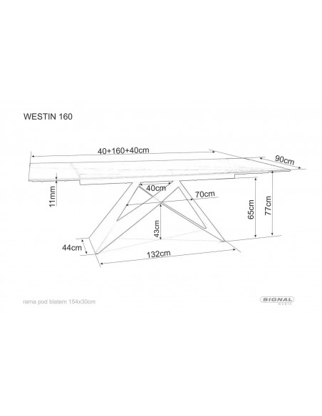 Stół rozkładany 160-240 Westin Ceramic Pietra Di Savoia