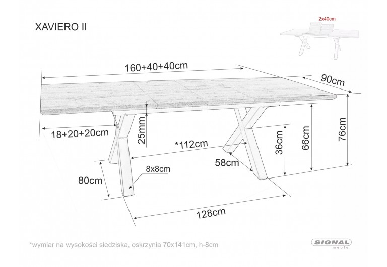 Stół rozkładany 160-240 Xaviero II