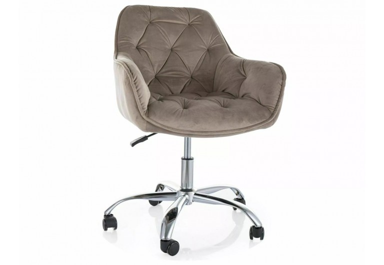 Fotel obrotowy Q-190 Velvet Ciemny Beż
