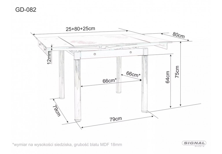 Stół rozkładany 80-131 GD-082 Biały Marmur