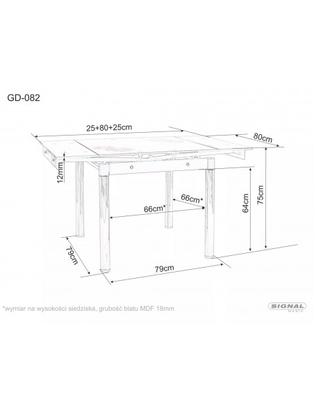Stół rozkładany 80-131 GD-082 Biały Marmur