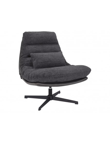Fotel wypoczynkowy obrotowy Felicia Raven Ciemny Szary
