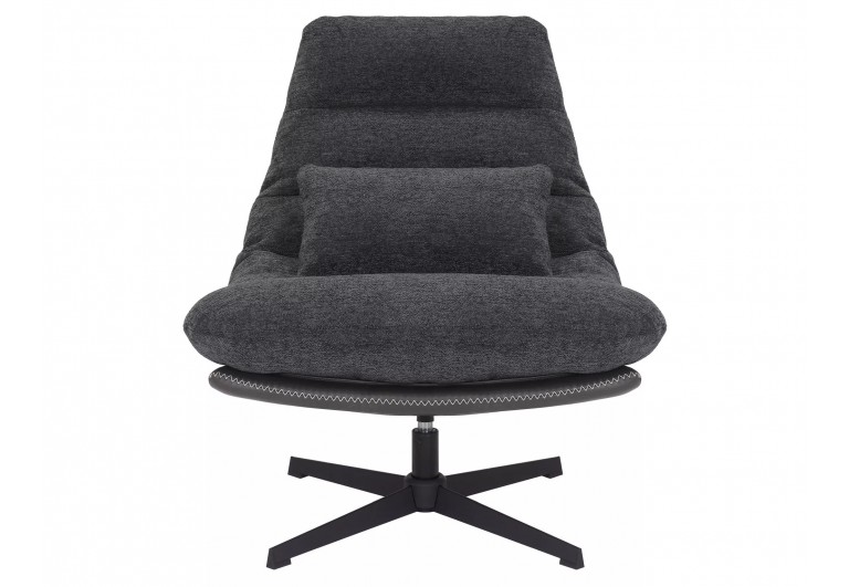 Fotel wypoczynkowy obrotowy Felicia Raven Ciemny Szary
