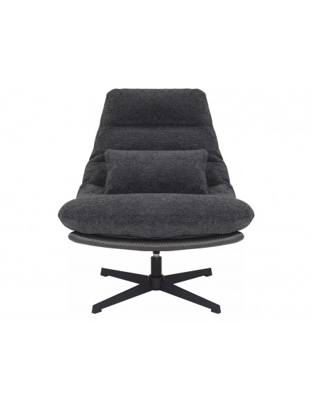 Fotel wypoczynkowy obrotowy Felicia Raven Ciemny Szary