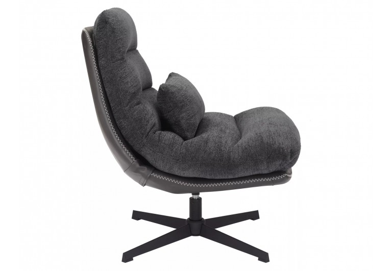 Fotel wypoczynkowy obrotowy Felicia Raven Ciemny Szary