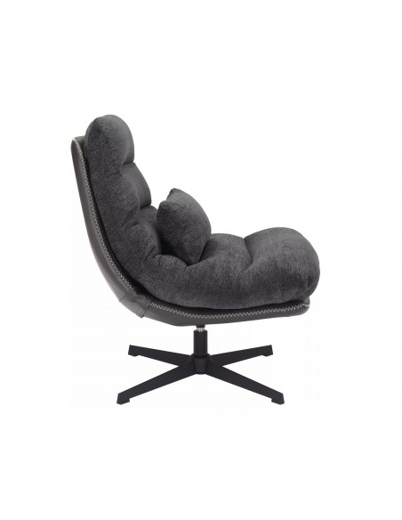 Fotel wypoczynkowy obrotowy Felicia Raven Ciemny Szary