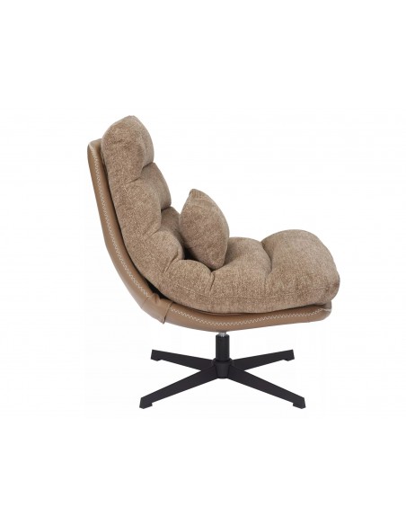 Fotel wypoczynkowy obrotowy Felicia Raven Latte