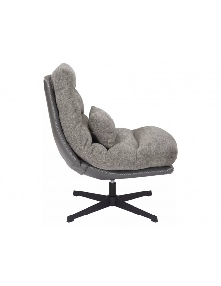 Fotel wypoczynkowy obrotowy Felicia Raven Szary