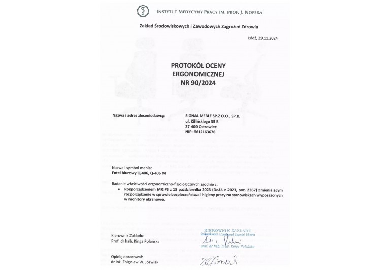 Fotel obrotowy ergonomiczny Q-406 M